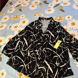 Black and White Abstract Blouse